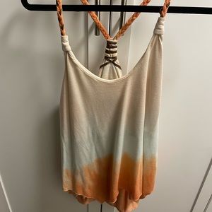 Boho tank with orange ombré